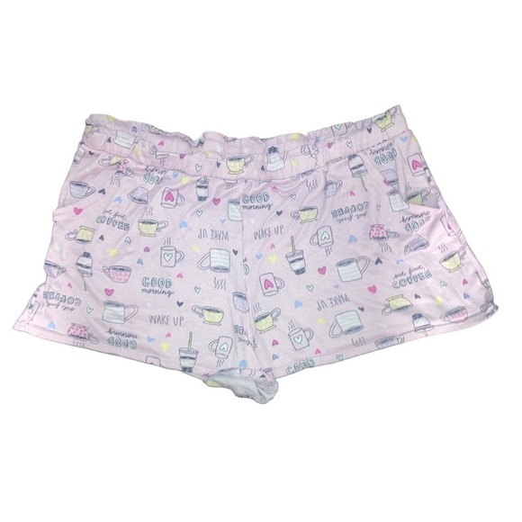Secret Treasures Women’s 2X Plus Light Pink Coffee Print Loungewear Shorts - Picture 3 of 5